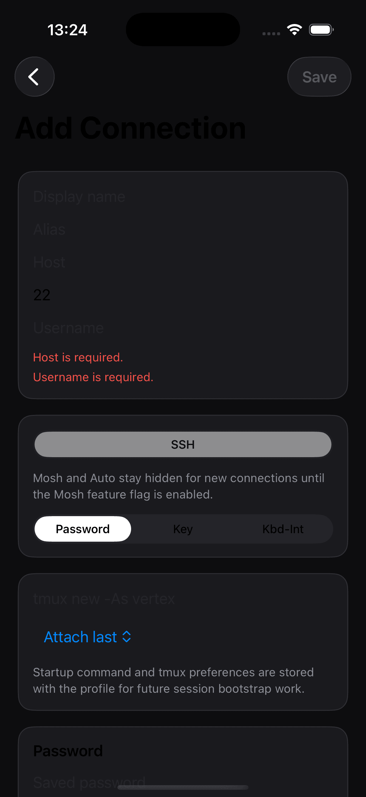 Termex connection editor